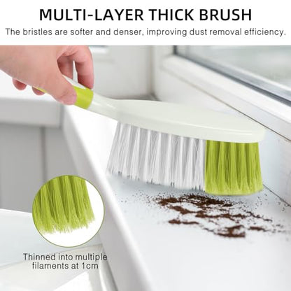 NACENA Dust Pan and Brush Set, Large Hand Broom and Dustpan Set Large Brush and Dustpan Set for Camping Broom and Dustpan Combo for Daily Cleaning Pet Hair Office Home Car, Yellow & Green - color: Yellow & Green