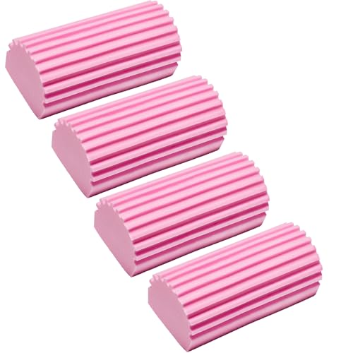 Damp Clean Duster Sponge 4 Pack Household Cleaning Sponges Reusable Dusting Sponge for Brushing Blind Glass Vents Window Mirrors Baseboards - color: Pink, size: 4 Pack