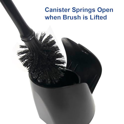 CELOX Toilet Bowl Brush and Holder for Bathroom Cleaning, 2 Set，Black