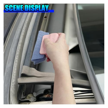 2PCS Magic Window Track Cleaner, Window Groove Cleaning Brush Tools Set, Hand-held Window Track Cleaner, Vehicle Clean Accessory for Sliding Door, Sill, Tile Lines, Shutter, Car Vents (GN&PK) - color: GN&PK