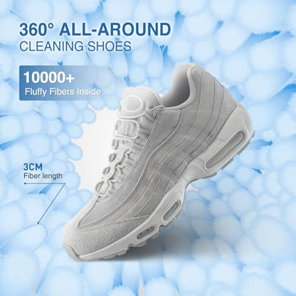 Teletrogy Shoe Washing Machine Bags, Reusable Laundry Bag for Washer and Dryer, Durable Fluffy Fiber Keep Clean, 2 Pairs Adjustable Trees for All Shoes, Blue - color: Blue