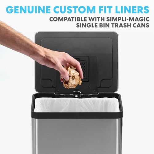 Simpli-Magic 13 Gallon Drawstring Trash Bags, Code B, 120 Pack – Tall Kitchen Garbage Bags, Custom Made with Premium Materials (White) - size: 120 Count (Pack of 1)