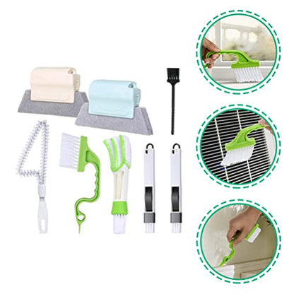 8pcs Handheld Groove Gap Cleaning Tools Door Window Track Cleaning Tools Groove Corner Crevice for Sliding Door Tile Lines Shutter Car Vents Air Conditioner Keyboard
