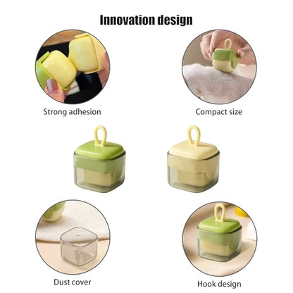 Mini Cube Washable Lint Remover,Portable Clothes Hair Ball Trimmer,Manual Sweater Cleaning Sticky Roller,Overcoat Pilling Shaver,Multipurpose Family Laundry Gadget,Household Debris Removal Tool(2pcs)