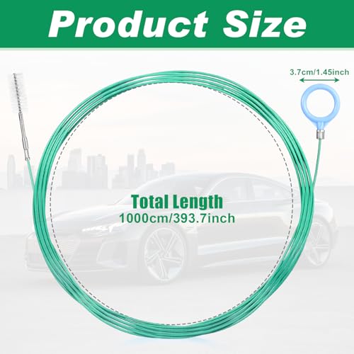 Auto Sunroof Drain Cleaning Tool,394Inch Long Pipe Cleaner for Car,Flexible Tube Cleaning Brush with 2Pcs 7.9inch Cleaning Brush Skinny Pipe Drain Dredge Cleaning Tool for Car Sunroof Wiper Drain Hole - size: 1000cm