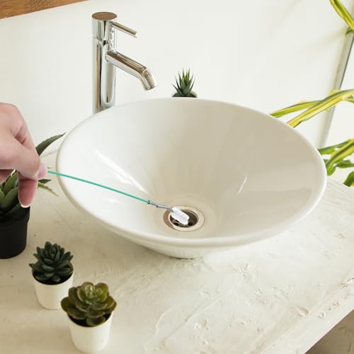 2 Pack 118 Inch Drain Hair Drain Clog Remover, Extra Long Flexible Sink Snake Drain Hair Removal Tool, Anti-Break Metal with Nylon Coating Plumbing Snake for Shower, Kitchen, Bathroom, Toilet