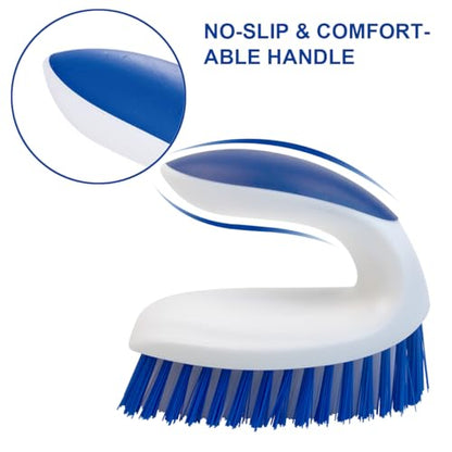 CELOX Stiff Bristle Brush for Cleaning, Hard Bristle Brush for Carpet Cleaning, Blue