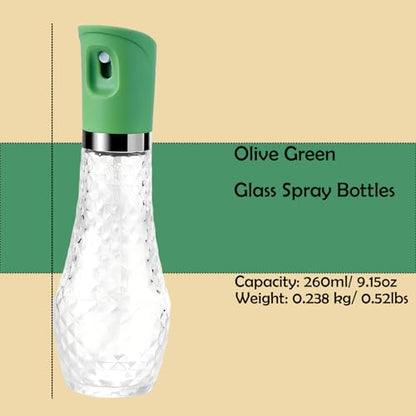 Glass Spray Bottles(9.2oz/260ml), Refillable Spray Bottle for Cleaning, Skin Care, Planting, Showering Pets, Travel, Cleaning & Home (Green) - color: Green