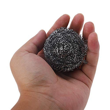 uxcell Round Stainless Steel Scrubbers Pad 2.4-inch Dia 4 Pcs Silver Tone