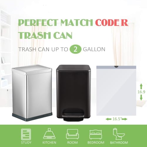 2 Gallon Small 220 Counts Strong Drawstring Trash Bags Garbage Bags by Teivio, Bathroom Trash Can Bin Liners, Plastic Bags for home office kitchen, White - style: 220-2Gallon-White