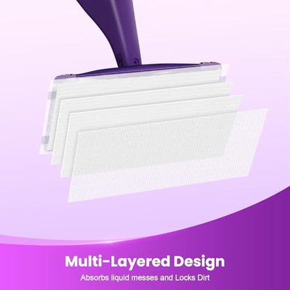Pure Realm Wet Jet Refills Compatible with Swiffer Wet Pads Refills Hardwood Floor Cleaner Spray Mop Pad Refill, Bathroom Cleaning Supplies, Hardwood Floor Cleaner, Multi Surface，30 Count - color: Purple 30 Mop Pads