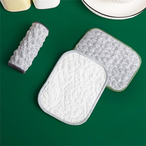 2 Two-Sided Scouring Pads, Safe AntiScratch Scrubber Cloths for Kitchen Utensils, Oven, Stovetop Cookware Scrubber - color: A