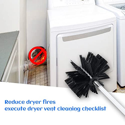 HOKLNUSE Dryer Vent Cleaner Kit Chimney Sweep Cleaning Tools Pellet Stove Cleaner Kit Air Dryer Duct Fireplace Brushes for Easy Lint Cleaning with 4" and 6" Brush Heads (Medium Duty, 30Feet) - color: Medium Duty, size: 30Feet