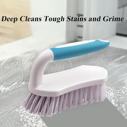 Heavy Duty Scrub Brush with Comfort Grip Handle – Stiff Bristles for Deep Cleaning – Bathroom, Tile, Grout, Sinks, Floors – Durable Cleaning Brush for Tough Stains & Soap Scum
