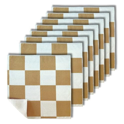 Microfiber Cleaning Cloths 13x13 – Lint-Free, Streak-Free Reusable Towels for Kitchen, Glass, Bathroom & Car | Cloak & Sage - color: Latte