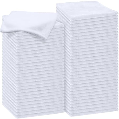 Nuenen Microfiber Cleaning Cloths for Cars 16 x 16 Inch Ultra Absorbent Car Towels Drying Reusable Cleaning Supplies House Kitchen Window Microfiber Towel(White,60 Pcs) - color: White