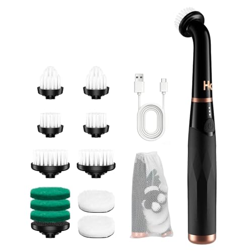 2026 Upgraded Cordless Electric Spin Scrubber, 360° High-Torque Rotation, 3 Speed, 2600mAh Rechargeable, IPX7 Waterproof with 11 Brush Heads, Cleaning Brush for Grout, Tiles, Sinks, Crevices