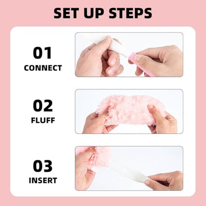 30 Count Pink Duster Refills Compatible with Swiffer Handle, 360° Multi-Surface Duster Refills with 1 Handle, 5X Microfibers Disposable Dusters for Home, Office Cleaning - color: 30 Pink Refills + Short Handle