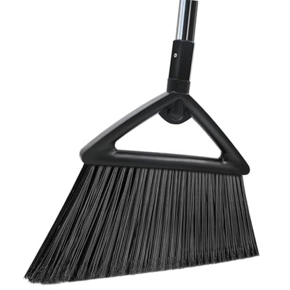 Heavy Duty Commercial Broom,Upgraded Angle Brooms for Sweeping Indoor and Outdoor,Perfect Black Broom of Kitchen,Garage - color: 1 * Black