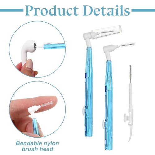 10Pcs Cell Phone Cleaning Kit, Dual Head Multifunction Anti-Clogging Nylon Brushes Hook Cleaner, Mini Cleaning Kits for 16 17 Pro Max Charging Port, Phone Speaker, Earphone, Tablet, Camera, Keyboard