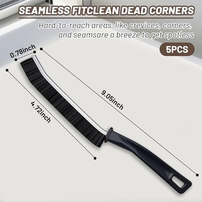 Hard-bristled Crevice Cleaning Brush Gap Cleaning Grout Brush for Kitchen Bathroom Bathtubs(Black,One Size) - color: 2 Pack Black