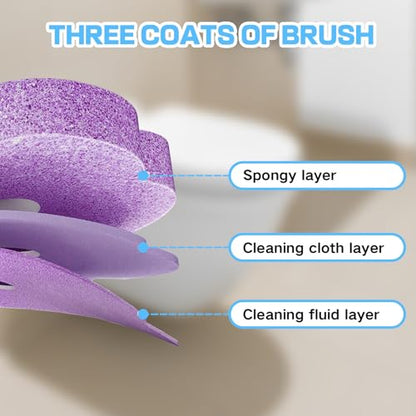 30 Count Lavender Scented Disposable Toilet Brush Refills, Toilet Wand Refill Pads, Replacement Toilet Cleaner Refill Heads for Toilet Bowl Deep Scrubbing - size: 30 refills