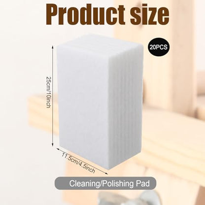 20 Pieces White Scrubbing Pad Non Scratch Scouring Pads Non Woven Scouring Sponge Multipurpose Abrasive Multi Surface Scrubber for Cleaning Polishing Home(4.5 x 9.8 Inch) - size: 4.5 x 9.8 Inch