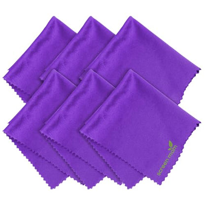 Screen Mom Screen Cleaner Purple Microfiber Cloths (6-Pack) - Microfiber Screens Cleaner Cloths, TV Cleaning Cloth for Electronic Cleaners, Laptop, Computer & Car Screens Cleaning Kit, TV Cleaners