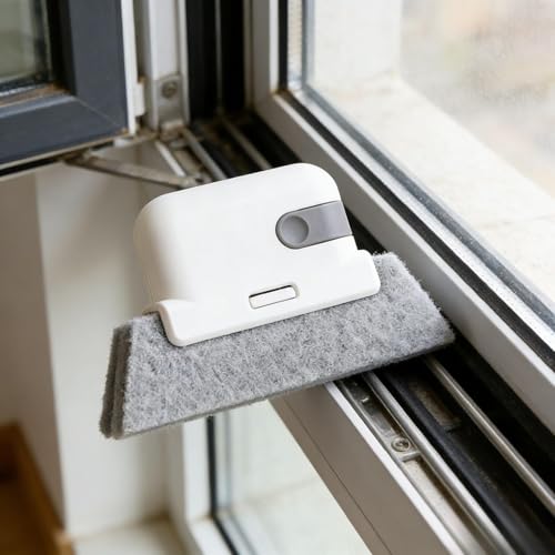 Window Groove Cleaning Brush, Handheld Track Cleaner Tool, Multi-Purpose Gap Scrubber for Sliding Door, Shower Track, Kitchen, Bathroom, Home Cleaning