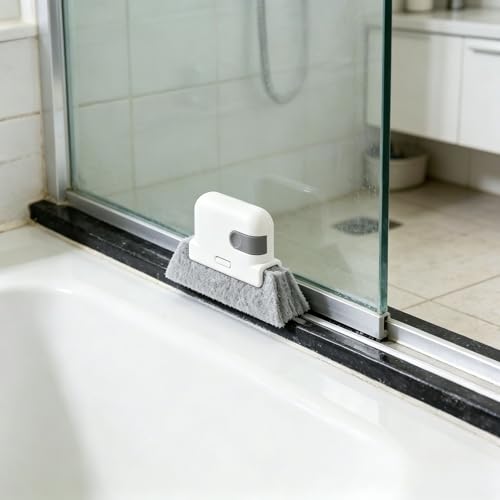 Window Groove Cleaning Brush, Handheld Track Cleaner Tool, Multi-Purpose Gap Scrubber for Sliding Door, Shower Track, Kitchen, Bathroom, Home Cleaning