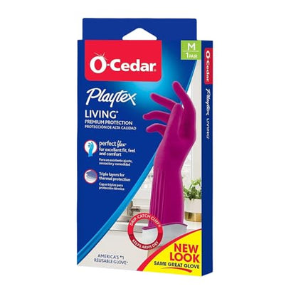 PLAYTEX HandSaver Rubber Gloves, Premium Protection for Kitchen and Household Cleaning (Medium, 6 Pack) - size: 6 Count (Pack of 1)