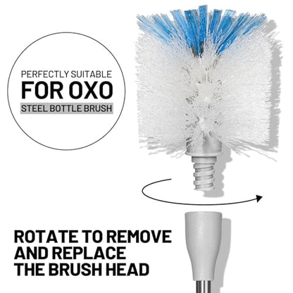 Bottle Brush Refills for OXO Stainless Steel Bottle Brush Only, 8 Pack Bottle Brush Replacement Head for Clean Water Bottle, Baby Bottle, Glasswares, Mugs