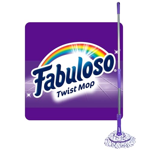 Fabuloso Twist Mop, Self Wringing Floor Mop with Non Scratch Scrubber and Removable Washable Head for Hardwood, Tile, Vinyl and Laminate Floors Cleaning System, 53 Inch Tall - size: Twist Mop