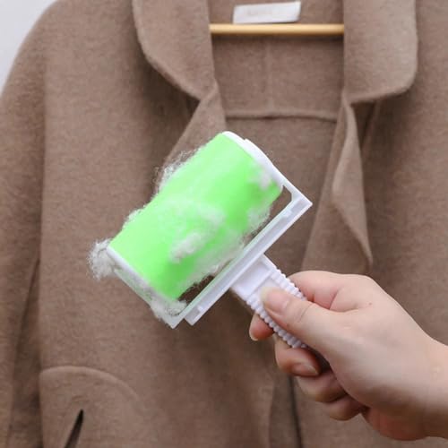 Lint Remover Washable Clothes Hair Sticky Roller Reusable Portable Pet Hair Remover Sticky Roller Easy Install,Yellow