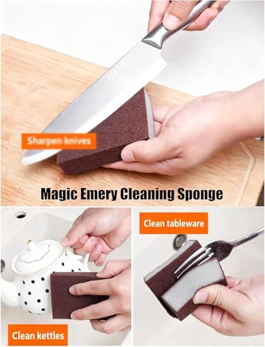 Magic Emery Cleaning Sponge, Nano Carborundum Sponge, Stainless Steel Sinks and Kitchen Utensils, Essential Kitchen Cleaning Tool (6Pcs) - color: 6pcs