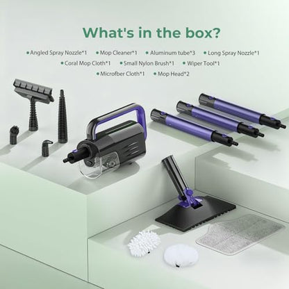 6-in-1 Steam Mop with Detachable Handheld Steamer Professional Steam Mop for Floor Cleaning, Sanitizing Steam Cleaner with Hot Vapor Technology Amethyst