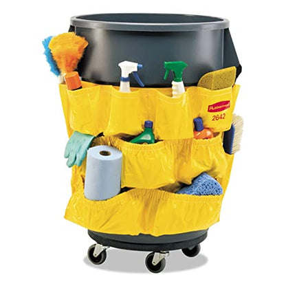 Rubbermaid Commercial Products Supply Organizing Caddy for Brute Trash Cans Yellow Tool Organizer Storage for Spray Bottles/Paper Towels/Gloves/Scrub Brush,(Pack of 6) - size: 1 Count (Pack of 6)