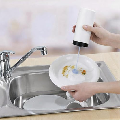 Dish Soap Dispenser for Kitchen, Silicone Squeeze Bottle for Dish Detergent (White) - color: White
