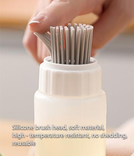 Food - Grade Silicone Oil Brush Bottle | Soft Heat - Resistant, Reusable Basting Tool With Scale, Outdoor Grill Oil Dispenser | Kitchen Squeeze Bottle, Non - Shedding (175ml 2pcs) - size: 175ml 2pcs