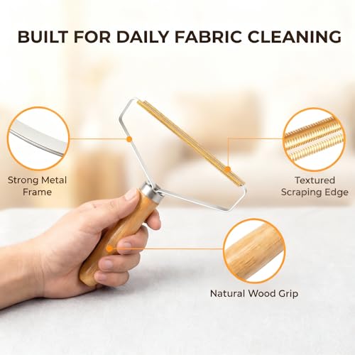 Portable Reusable Lint Remover for Cat and Dog Hair, Clothes Fur Fuzz Brush and Carpet Scraper for Clothing Car Mats Couch Furniture Rugs, Manual Pet Hair Remover Tool