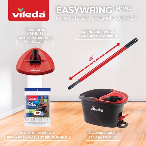 Vileda EasyWring Microfibre Spin Mop & Bucket Floor Cleaning System