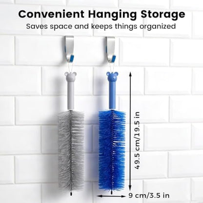 Upgrade Fan Cleaning Brush, Bendable Microfiber Duster Head, Reusable Dust Remover, Washable ldeal for Electric Fans Air Conditioning, Home Car Vents, Curtain (Blue+Grey#1) - color: Blue+grey#1
