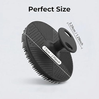 Silicone Scrub Brush for Dishes and Kitchen Cleaning, Soft Non-Scratch Sponge for Pots, Pans, Fruits, Vegetables, Reusable Dishwashing Brush with Hanging Hook, Black