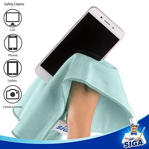MR.SIGA Ultra Fine Microfiber Cloths for Glass, Pack of 12, 35 x 40cm 13.7" x 15.7" - size: 12 Pack-13.7 X 15.7 inch