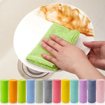 Eforcase Cleaning Towels Disposable Dish Cloths Microfiber Reusable Handy Cleaning Wipes Multi-Purpose Towel Roll Reusable Cleaning Cloths House Kitchen Cleaning Cloth Wiping Dishcloths,20 Count - color: Red