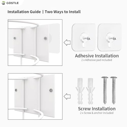 Wipes Holder, Wall Bracket for Cleaning Wipes - Two Ways of Installation: Wall-Mount & Adhesive Stickers - Ideal for Kitchen Bathroom Household Office Classroom Gym - No Wipes Included