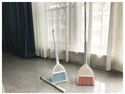 Kids Broom and Dustpan Set-Mini Dustpan and Broom for Children Housekeeping Pretend Play Cleaning Tools Set (Blue) - color: Blue