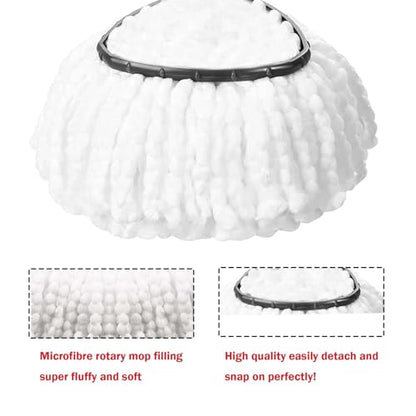4 Pack Spin Mop Replacement Head Mop Refill Compatible with Oceda Triangle Swivel Mops Microfiber Swivel Mop Refill,Deep Clean,Machine Washable and Easy to Replace - color: White, size: 4 Count (Pack of 1)