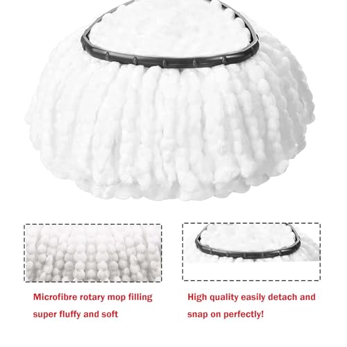 Spin Mop Replacement Head Mop Refill Compatible with Oceda Triangle Swivel Mops Microfiber Swivel Mop Refill,Deep Clean,Machine Washable and Easy to Replace - color: White, size: 6 Count (Pack of 1)