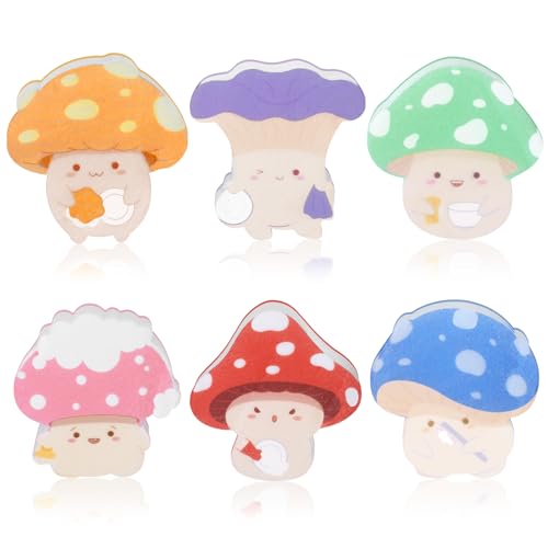 6 Pieces Mushroom Kitchen Sponges Mushroom Sponges Fun Non-Scratch Scrub for Washing Dishes Pots Pans and Household Cleaning Supplies for Kitchen Dishes Furniture Gifts - color: Mushroom